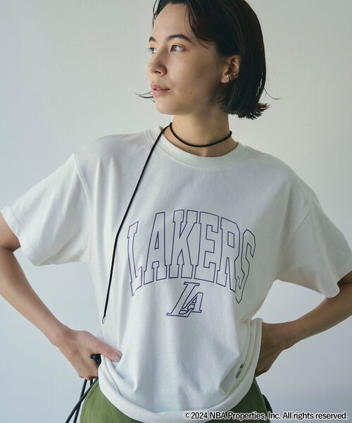 NBA（エヌビーエー）の「NBA別注ロゴプリントTシャツ（Tシャツ/カットソー・レディース・コバルトブルー/その他1/その他3/ダークグレー/その他2/オフホワイト・M/L）」の8枚目の写真