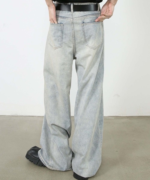 WESTSEA(ウエストシー)の「色落ち ワイドデニムパンツ(デニムパンツ・メンズ・ライトブルー/ブルー/イエロー系その他・M/L/XL)」の6枚目の写真