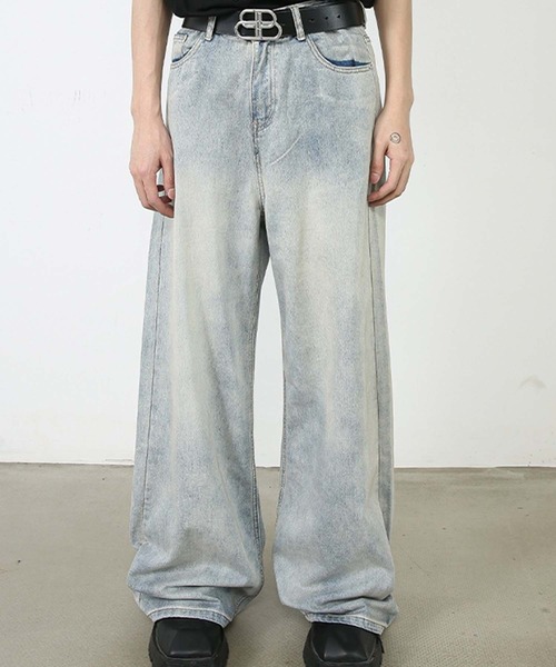 WESTSEA(ウエストシー)の「色落ち ワイドデニムパンツ(デニムパンツ・メンズ・ライトブルー/ブルー/イエロー系その他・M/L/XL)」の7枚目の写真