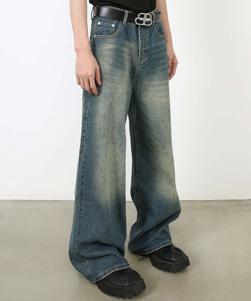 WESTSEA(ウエストシー)の「色落ち ワイドデニムパンツ(デニムパンツ・メンズ・ライトブルー/ブルー/イエロー系その他・M/L/XL)」の14枚目の写真