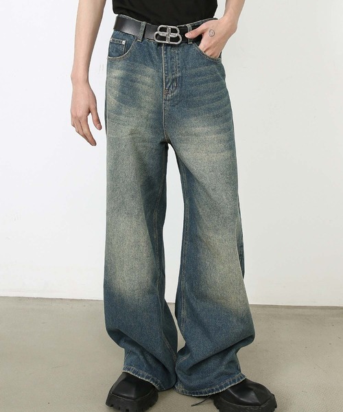 WESTSEA(ウエストシー)の「色落ち ワイドデニムパンツ(デニムパンツ・メンズ・ライトブルー/ブルー/イエロー系その他・M/L/XL)」の10枚目の写真