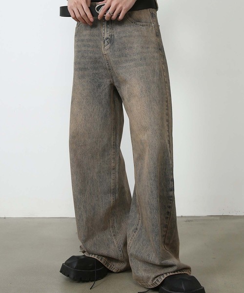 WESTSEA(ウエストシー)の「色落ち ワイドデニムパンツ(デニムパンツ・メンズ・ライトブルー/ブルー/イエロー系その他・M/L/XL)」の21枚目の写真