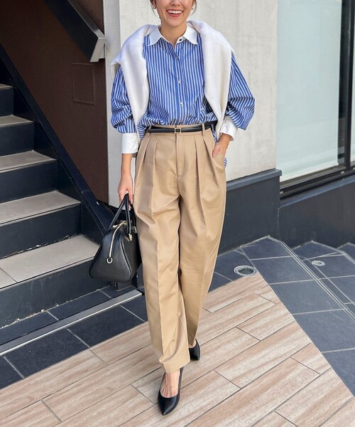 NOLLEY’S（ノーリーズ）の「スパンコール刺繍ストライプ2WAYシャツ（シャツ/ブラウス・レディース・ブルー系その他/ブルー系その他6・38）」の4枚目の写真