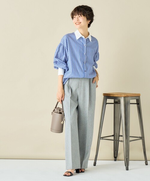 NOLLEY’S（ノーリーズ）の「スパンコール刺繍ストライプ2WAYシャツ（シャツ/ブラウス・レディース・ブルー系その他/ブルー系その他6・38）」の7枚目の写真