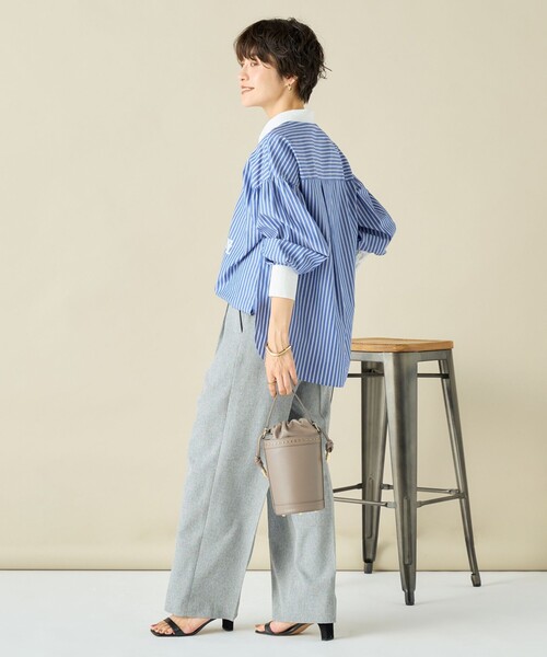 NOLLEY'S（ノーリーズ）の「スパンコール刺繍ストライプ2WAYシャツ