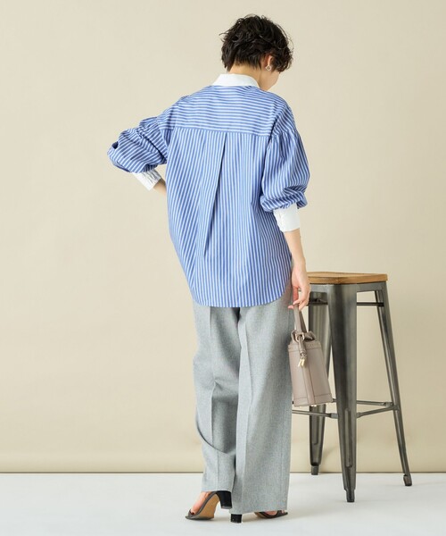 NOLLEY’S（ノーリーズ）の「スパンコール刺繍ストライプ2WAYシャツ（シャツ/ブラウス・レディース・ブルー系その他/ブルー系その他6・38）」の9枚目の写真