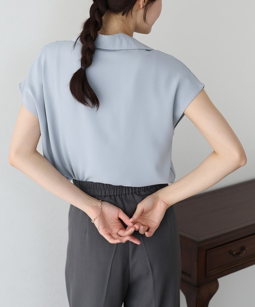 BLUEEAST(ブルーイースト)の「フレンチスリーブシャツ(シャツ/ブラウス・レディース・ブルー/ホワイト/ブラック・MEDIUM)」の13枚目の写真