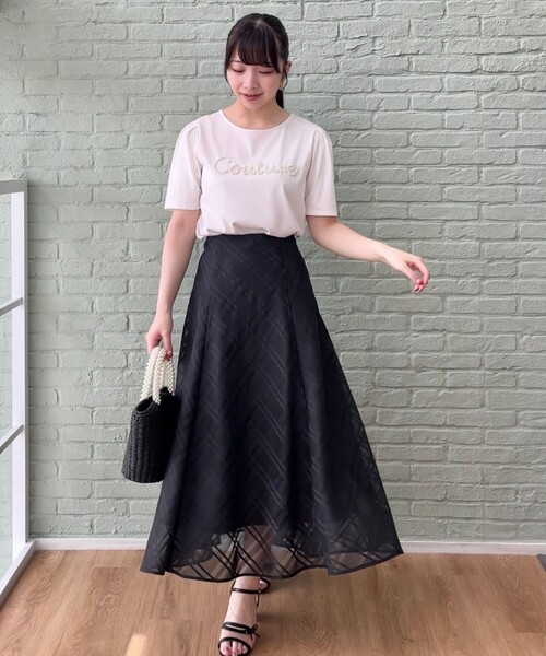 couture brooch(クチュールブローチ)の「◆【ほの甘、大人のフェミニンカジュアルT】パール調ロゴT(Tシャツ/カットソー・レディース・ブラウン系その他/オフホワイト/ブラック・42/38)」の18枚目の写真