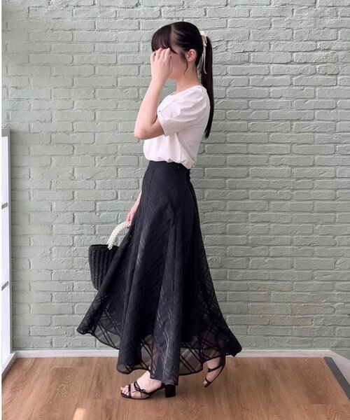 couture brooch(クチュールブローチ)の「◆【ほの甘、大人のフェミニンカジュアルT】パール調ロゴT(Tシャツ/カットソー・レディース・ブラウン系その他/オフホワイト/ブラック・42/38)」の19枚目の写真