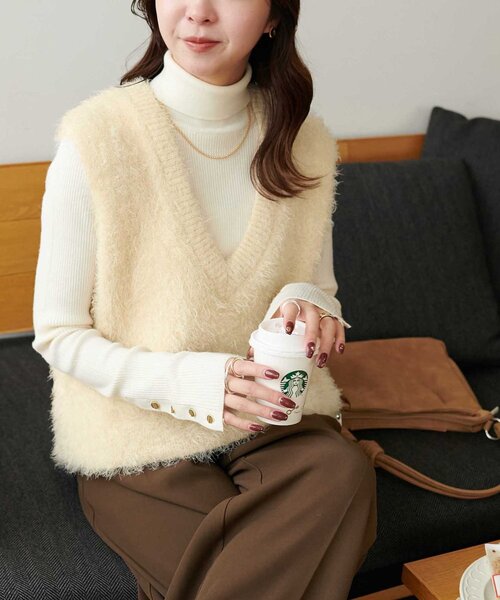 RINGO【新品未使用】Acka フェザー ショート ベスト DISCOAT（ディスコート）の「【こなれ感UP/ロングシーズン活躍】前後