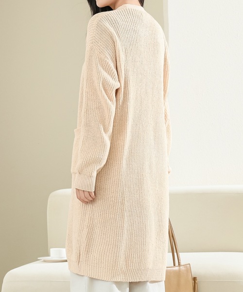Lace Ladies（レースレディース）の「ソリッドカラー ボリューム袖 ロング ニット コート（カーディガン/ボレロ・レディース・ベージュ/モカ/アイボリー/グレー・FREE）」の15枚目の写真