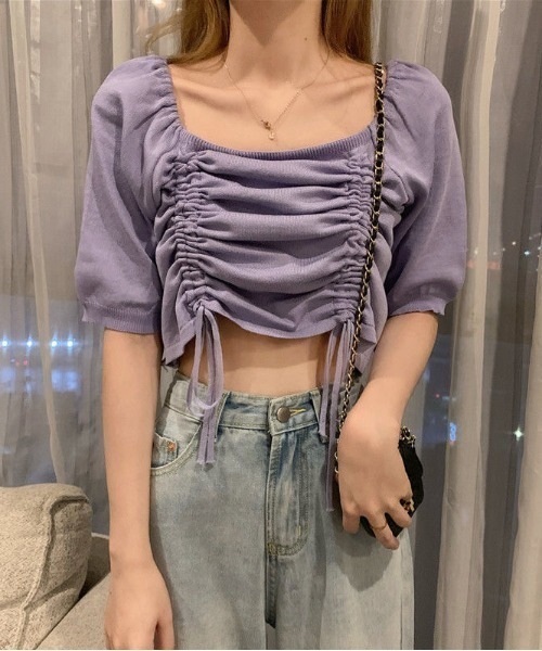 完売品♡Randy♡2wayストリングコアニットトップス 2wayストリングコアニットトップス – Randy