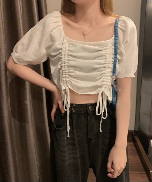セール】2wayショルダードロストニットトップス（Tシャツ