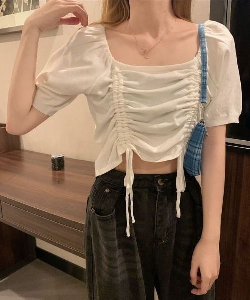 セール】2wayショルダードロストニットトップス（Tシャツ