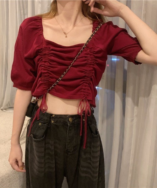 セール】2wayショルダードロストニットトップス（Tシャツ