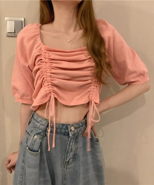 セール】2wayショルダードロストニットトップス（Tシャツ/カットソー