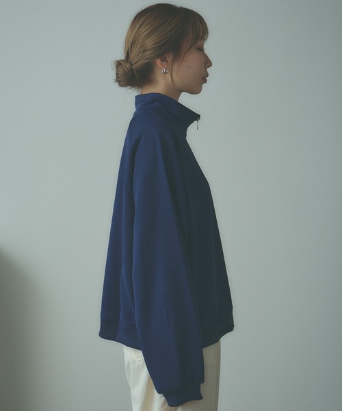 BLANK (ブランク)の「▲Embroidered Half Zip Sweatshirt / 刺繍ハーフジップスウェット(スウェット・レディース・ネイビー/アッシュグレー・FREE)」の21枚目の写真