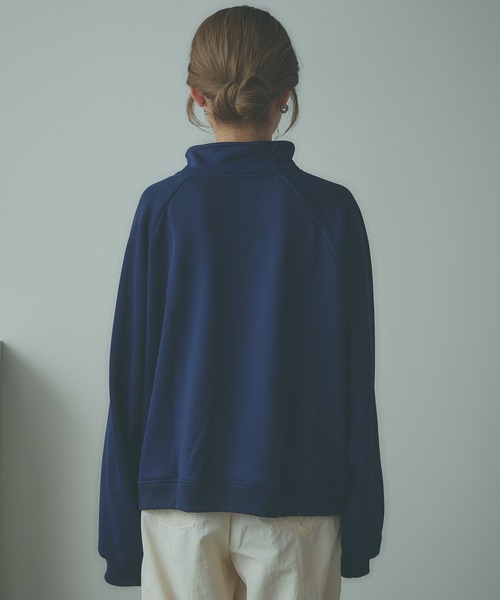 BLANK (ブランク)の「▲Embroidered Half Zip Sweatshirt / 刺繍ハーフジップスウェット(スウェット・レディース・ネイビー/アッシュグレー・FREE)」の22枚目の写真