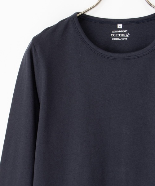 Honeys(ハニーズ)の「オーガニッククルーT(Tシャツ/カットソー・レディース・ネイビー/チャコール/ベージュ/オフホワイト/ブラック/ライトグレー・S/M/L/LL)」の6枚目の写真