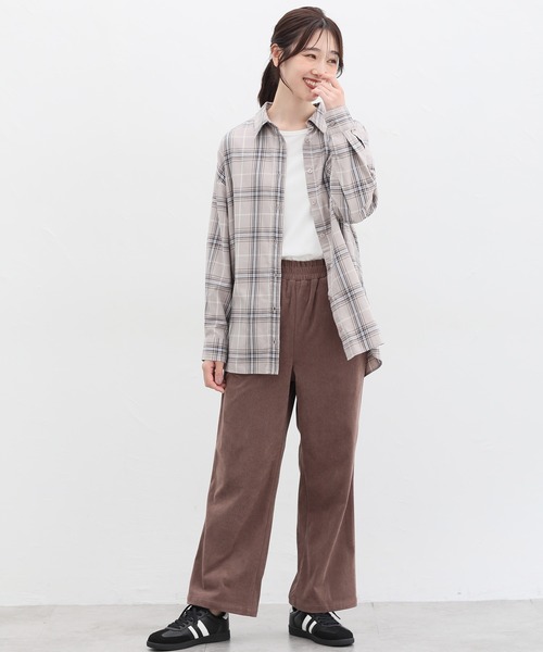 Honeys(ハニーズ)の「オーガニッククルーT(Tシャツ/カットソー・レディース・ネイビー/チャコール/ベージュ/オフホワイト/ブラック/ライトグレー・S/M/L/LL)」の8枚目の写真