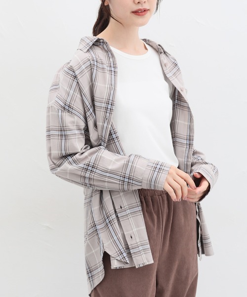 Honeys(ハニーズ)の「オーガニッククルーT(Tシャツ/カットソー・レディース・ネイビー/チャコール/ベージュ/オフホワイト/ブラック/ライトグレー・S/M/L/LL)」の9枚目の写真