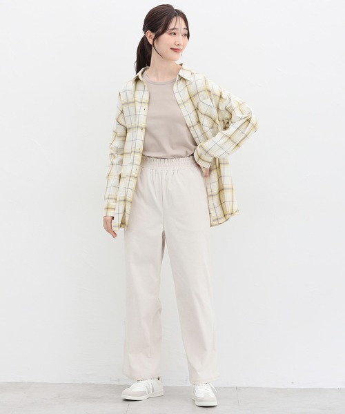 Honeys(ハニーズ)の「オーガニッククルーT(Tシャツ/カットソー・レディース・ネイビー/チャコール/ベージュ/オフホワイト/ブラック/ライトグレー・S/M/L/LL)」の18枚目の写真