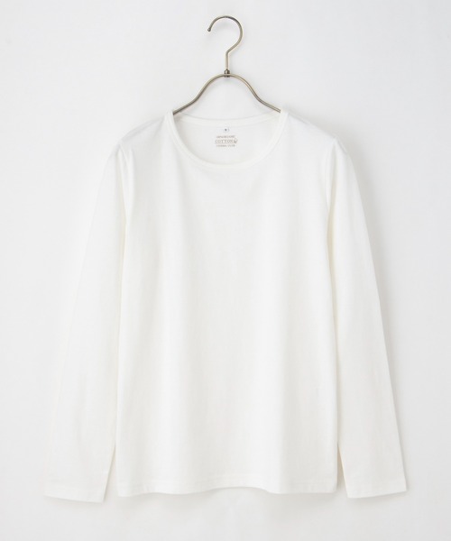 Honeys(ハニーズ)の「オーガニッククルーT(Tシャツ/カットソー・レディース・ネイビー/チャコール/ベージュ/オフホワイト/ブラック/ライトグレー・S/M/L/LL)」の21枚目の写真
