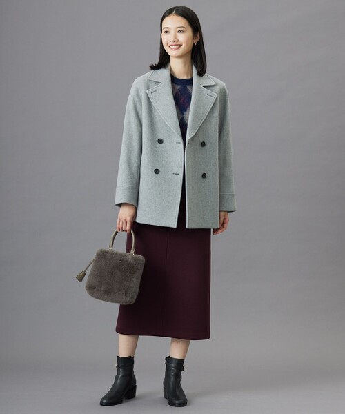 ジェイプレス　ウールピーコート 大きいサイズ WEB限定カラーあり】Jackal ソフトメルトン Pコート （ピーコート）｜J