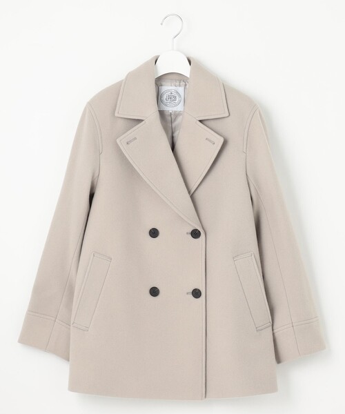 【未使用】J.PRESS ピーコート ダブルブレスト 鉛ボタン グレー L Jackal 140sソフトメルトン Pコート（ピーコート）｜J.PRESS（ジェイ