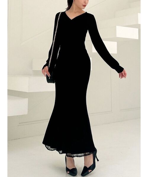 RESEXXY（リゼクシー）の「【WEB限定】カシュクールマーメイドワンピース（ワンピース・レディース・アイボリー/ブラック/ラベンダー/ピンク・FREE）」の3枚目の写真