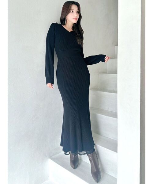 RESEXXY（リゼクシー）の「【WEB限定】カシュクールマーメイドワンピース（ワンピース・レディース・アイボリー/ブラック/ラベンダー/ピンク・FREE）」の10枚目の写真