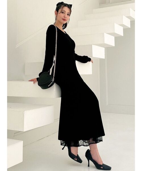 RESEXXY（リゼクシー）の「【WEB限定】カシュクールマーメイドワンピース（ワンピース・レディース・アイボリー/ブラック/ラベンダー/ピンク・FREE）」の15枚目の写真