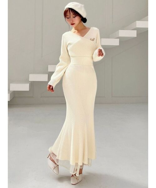 RESEXXY（リゼクシー）の「【WEB限定】カシュクールマーメイドワンピース（ワンピース・レディース・アイボリー/ブラック/ラベンダー/ピンク・FREE）」の18枚目の写真