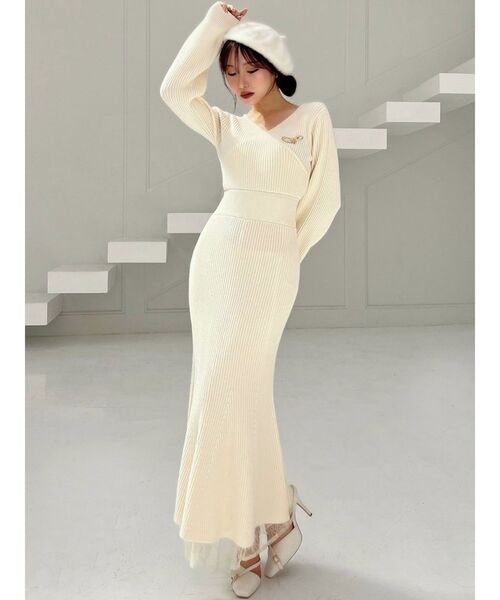 RESEXXY（リゼクシー）の「【WEB限定】カシュクールマーメイドワンピース（ワンピース・レディース・アイボリー/ブラック/ラベンダー/ピンク・FREE）」の20枚目の写真