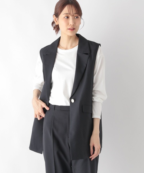 GLOBAL WORK（グローバルワーク）の「お手入れらくらくSET UPジレ/135720（ベスト・レディース・モカ/スミクロ/ネイビー・FREE）」の18枚目の写真