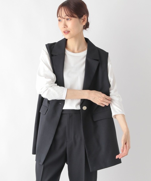 GLOBAL WORK（グローバルワーク）の「お手入れらくらくSET UPジレ/135720（ベスト・レディース・モカ/スミクロ/ネイビー・FREE）」の17枚目の写真