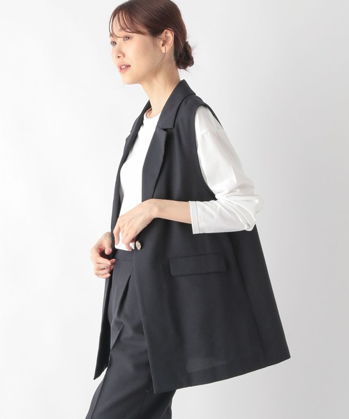 GLOBAL WORK（グローバルワーク）の「お手入れらくらくSET UPジレ/135720（ベスト・レディース・モカ/スミクロ/ネイビー・FREE）」の16枚目の写真