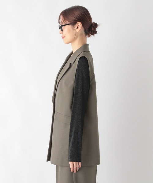 GLOBAL WORK（グローバルワーク）の「お手入れらくらくSET UPジレ/135720（ベスト・レディース・モカ/スミクロ/ネイビー・FREE）」の14枚目の写真