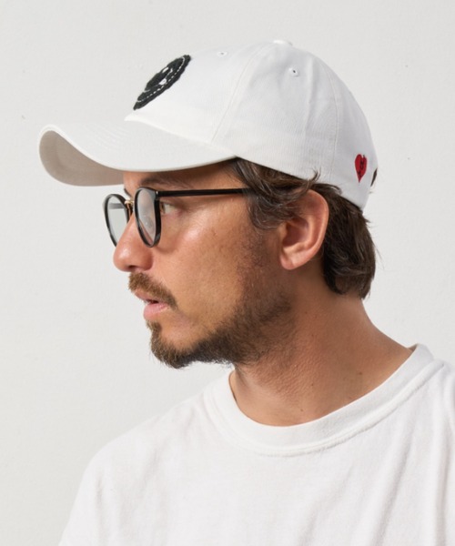 STUD MUFFIN(スタッドマフィン)の「STUD MUFFIN/スタッドマフィン/カギ編みスマイル&ワッペン コットンCAP(キャップ・メンズ・ホワイト/ブラック・F)」の7枚目の写真