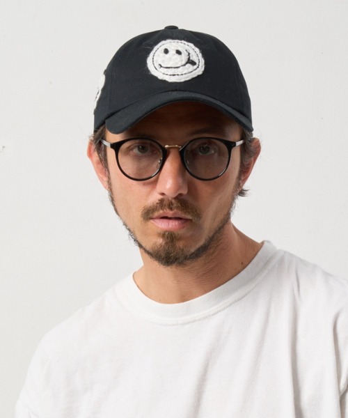 STUD MUFFIN(スタッドマフィン)の「STUD MUFFIN/スタッドマフィン/カギ編みスマイル&ワッペン コットンCAP(キャップ・メンズ・ホワイト/ブラック・F)」の5枚目の写真