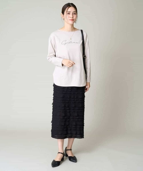 a.v.v（アーヴェヴェ）の「【コットン100％】大人のロゴロンT（Tシャツ/カットソー・レディース・ホワイト/チャコールグレー/グレー系その他・38/40/42/36/34）」の7枚目の写真