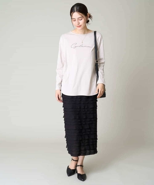 a.v.v（アーヴェヴェ）の「【コットン100％】大人のロゴロンT（Tシャツ/カットソー・レディース・ホワイト/チャコールグレー/グレー系その他・38/40/42/36/34）」の9枚目の写真