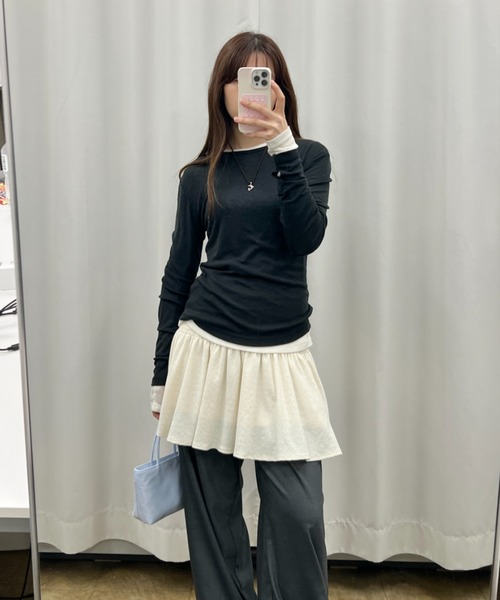 back stitch sheer tops / バックステッチシアートップス（T