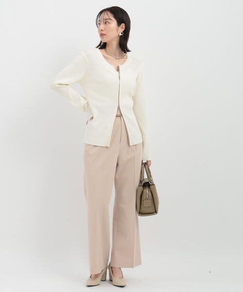 Andemiu（アンデミュウ）の「リブダブルZIPニット146984（ニット/セーター・レディース・ブルー/アイボリー/ブラック・FREE）」の9枚目の写真