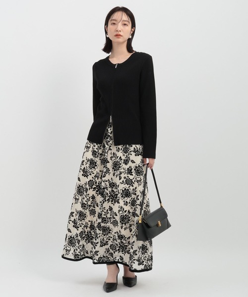 Andemiu（アンデミュウ）の「リブダブルZIPニット146984（ニット/セーター・レディース・ブルー/アイボリー/ブラック・FREE）」の10枚目の写真