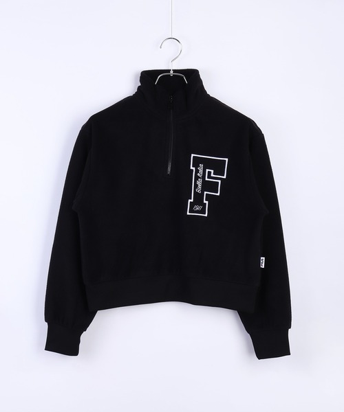 FILA(フィラ)の「FILA レディース マイクロフリース ハーフジップ 長袖 ショート丈(スウェット・レディース・ブラック/ネイビー/グリーン/ピンク・M/L)」の11枚目の写真