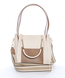 clear | 配色ベルト付きメタルハンドルバッグ [上品な印象 使い勝手抜群]≪2024AW新作≫(ショルダーバッグ)