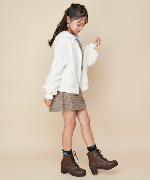 JENNI love（ジェニィラブ）の「【再入荷】【コットン100％】そでギャザーZIPパーカー（パーカー・キッズ・ピンク/アイボリー/ブラック・130cm/140cm/150cm/160cm）」の10枚目の写真