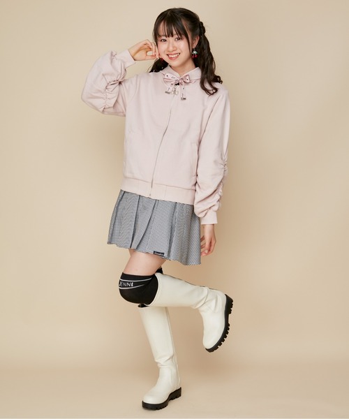 JENNI love（ジェニィラブ）の「【再入荷】【コットン100％】そでギャザーZIPパーカー（パーカー・キッズ・ピンク/アイボリー/ブラック・130cm/140cm/150cm/160cm）」の20枚目の写真