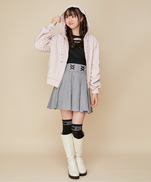 JENNI love（ジェニィラブ）の「【再入荷】【コットン100％】そでギャザーZIPパーカー（パーカー・キッズ・ピンク/アイボリー/ブラック・130cm/140cm/150cm/160cm）」の22枚目の写真